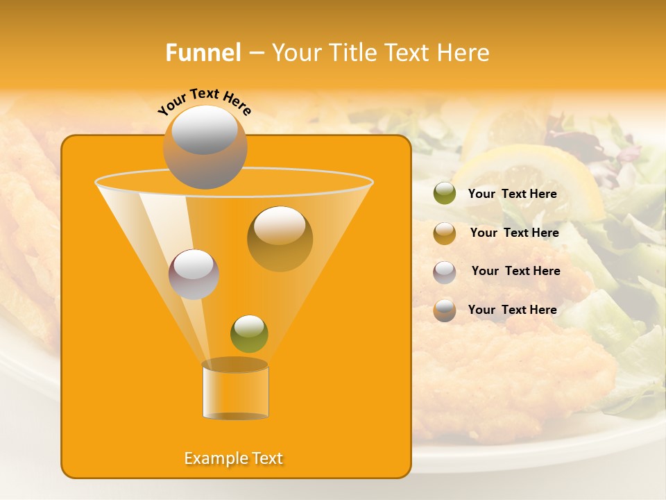 A White Plate Topped With Fish And Fries Next To A Salad PowerPoint Template