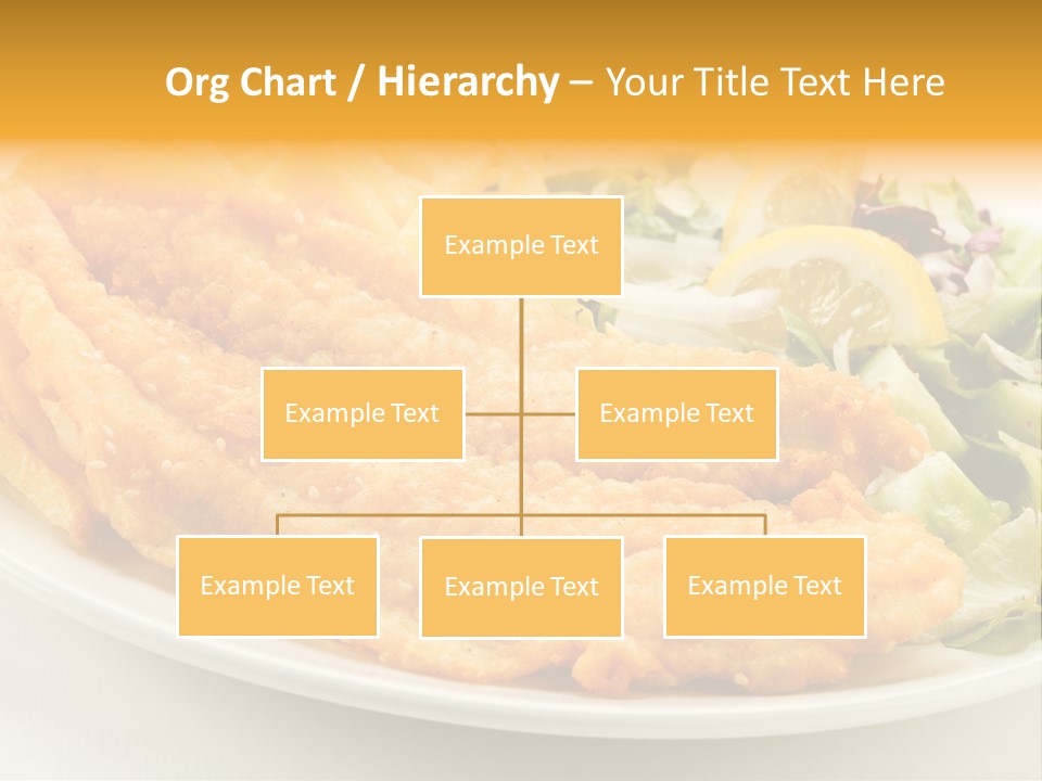 A White Plate Topped With Fish And Fries Next To A Salad PowerPoint Template