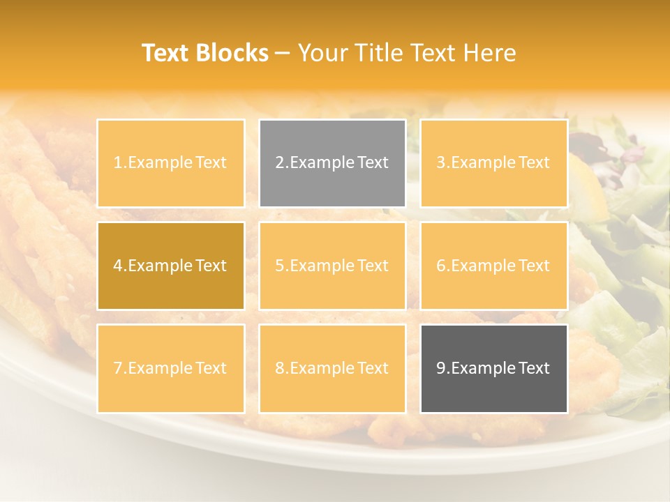 A White Plate Topped With Fish And Fries Next To A Salad PowerPoint Template