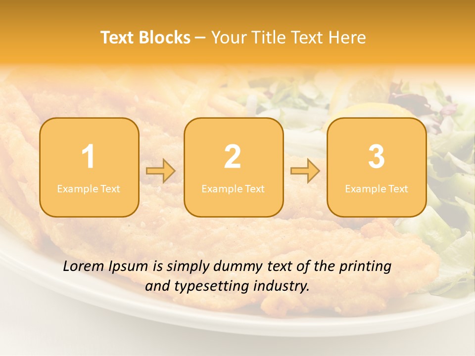 A White Plate Topped With Fish And Fries Next To A Salad PowerPoint Template