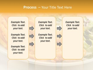 A White Plate Topped With Fish And Fries Next To A Salad PowerPoint Template