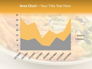 A White Plate Topped With Fish And Fries Next To A Salad PowerPoint Template