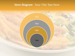 A White Plate Topped With Fish And Fries Next To A Salad PowerPoint Template