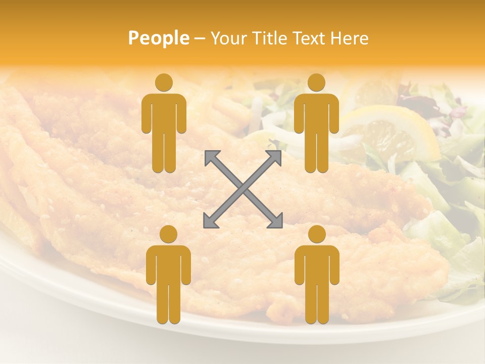 A White Plate Topped With Fish And Fries Next To A Salad PowerPoint Template