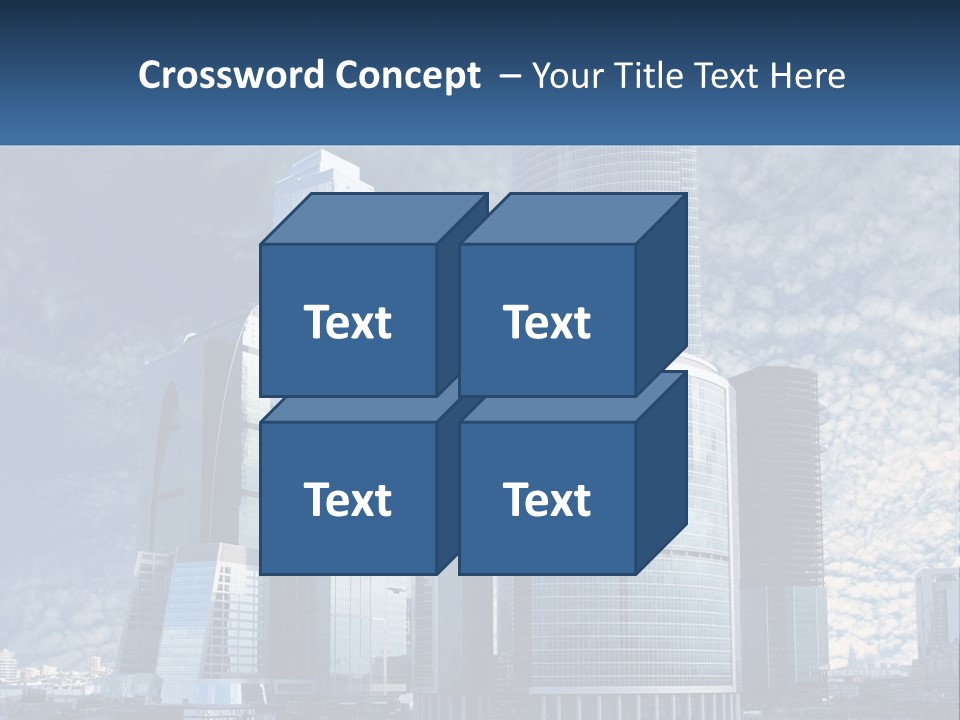 A Group Of Skyscrapers With A Blue Sky In The Background PowerPoint Template