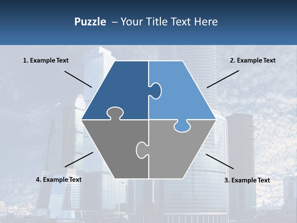 A Group Of Skyscrapers With A Blue Sky In The Background PowerPoint Template