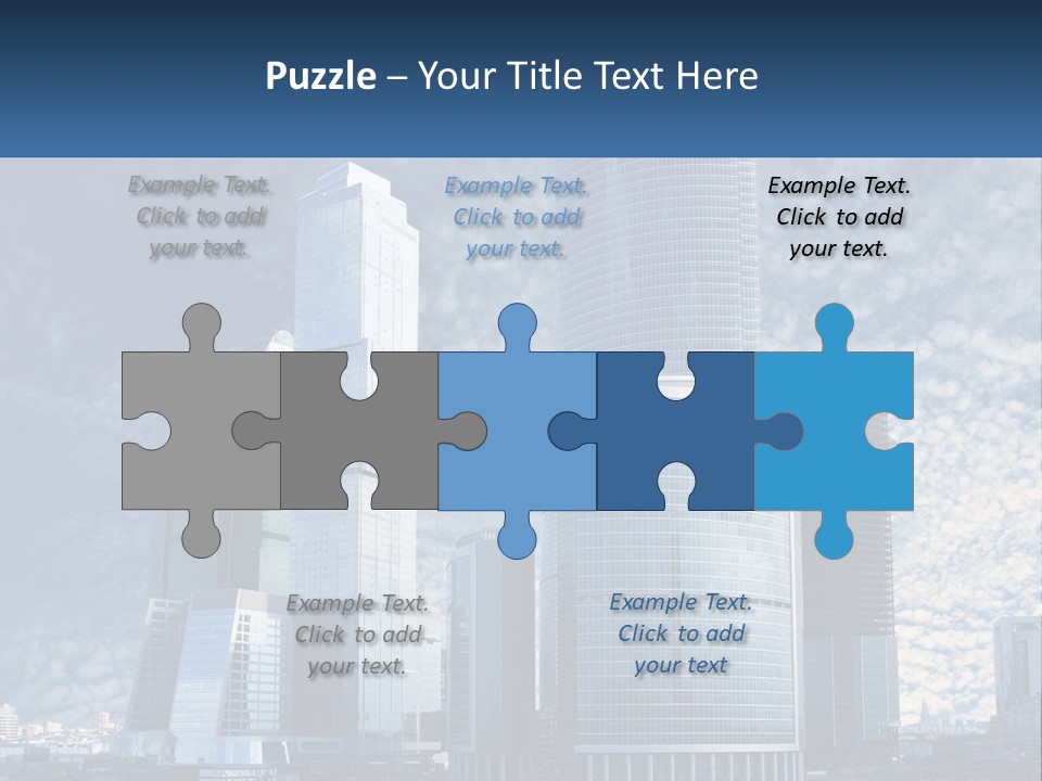 A Group Of Skyscrapers With A Blue Sky In The Background PowerPoint Template