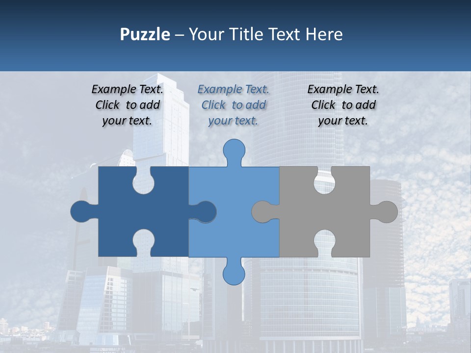 A Group Of Skyscrapers With A Blue Sky In The Background PowerPoint Template