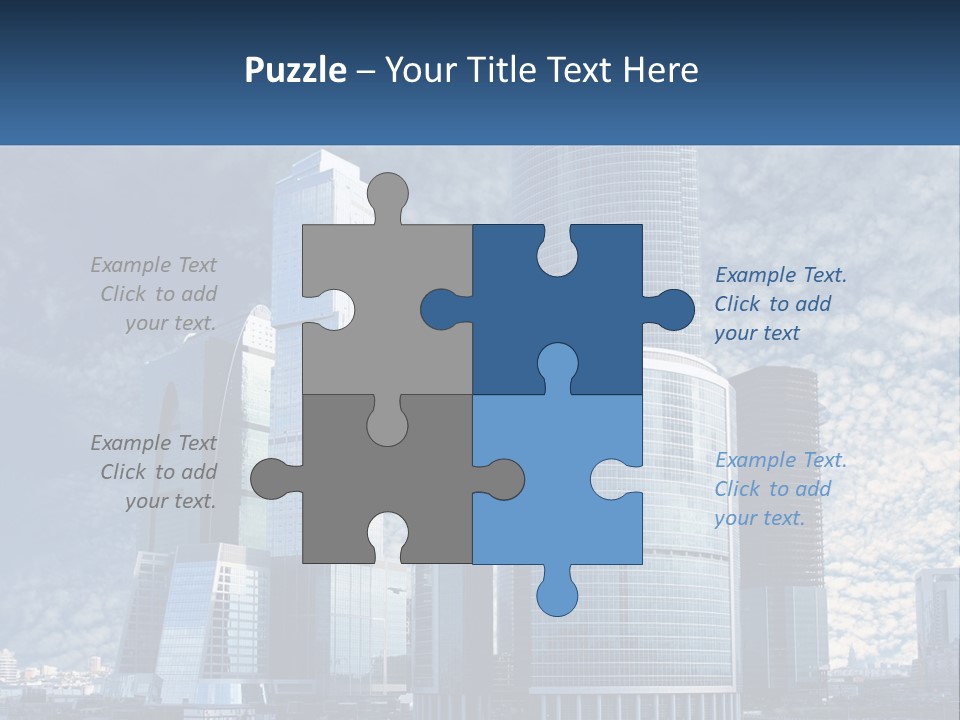 A Group Of Skyscrapers With A Blue Sky In The Background PowerPoint Template