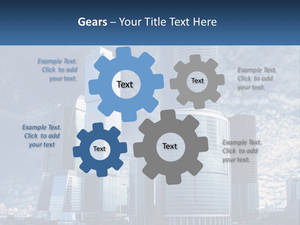 A Group Of Skyscrapers With A Blue Sky In The Background PowerPoint Template