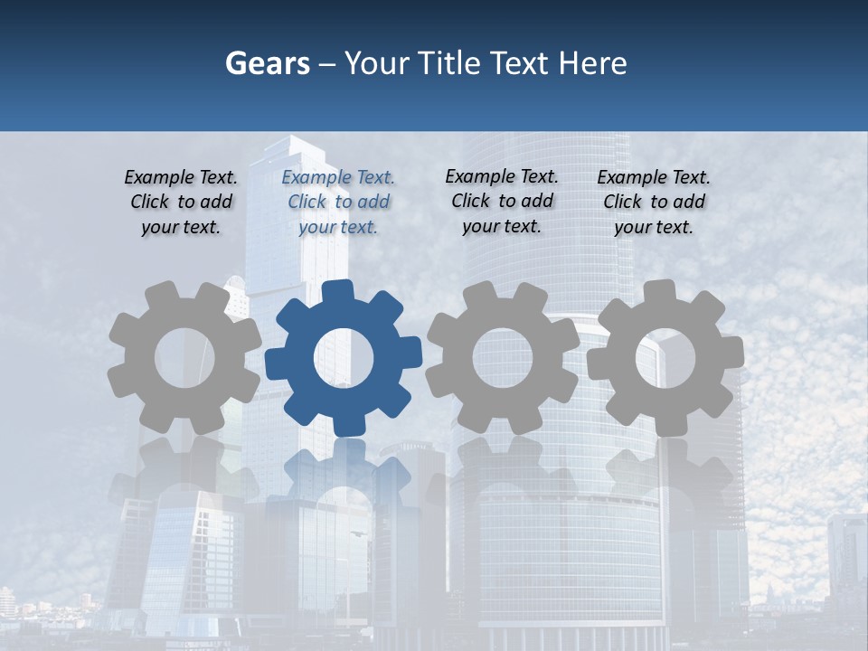 A Group Of Skyscrapers With A Blue Sky In The Background PowerPoint Template