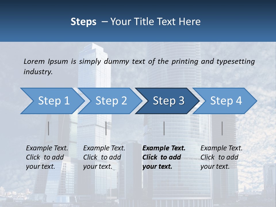A Group Of Skyscrapers With A Blue Sky In The Background PowerPoint Template
