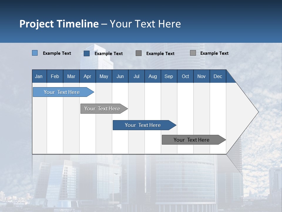 A Group Of Skyscrapers With A Blue Sky In The Background PowerPoint Template