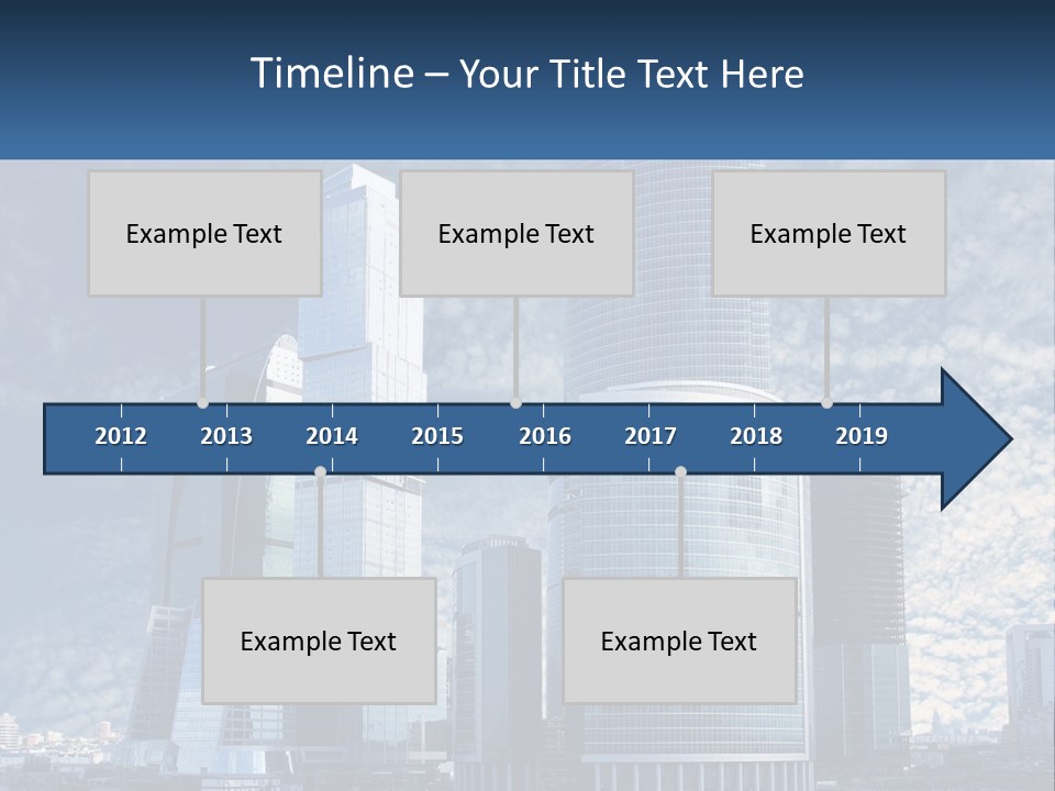 A Group Of Skyscrapers With A Blue Sky In The Background PowerPoint Template