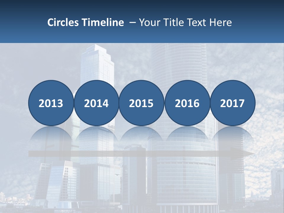 A Group Of Skyscrapers With A Blue Sky In The Background PowerPoint Template