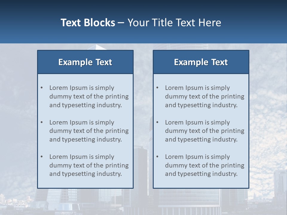 A Group Of Skyscrapers With A Blue Sky In The Background PowerPoint Template