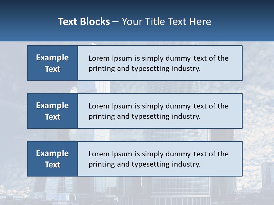 A Group Of Skyscrapers With A Blue Sky In The Background PowerPoint Template