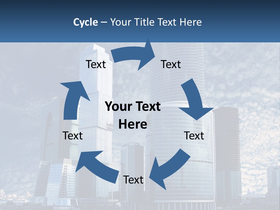 A Group Of Skyscrapers With A Blue Sky In The Background PowerPoint Template