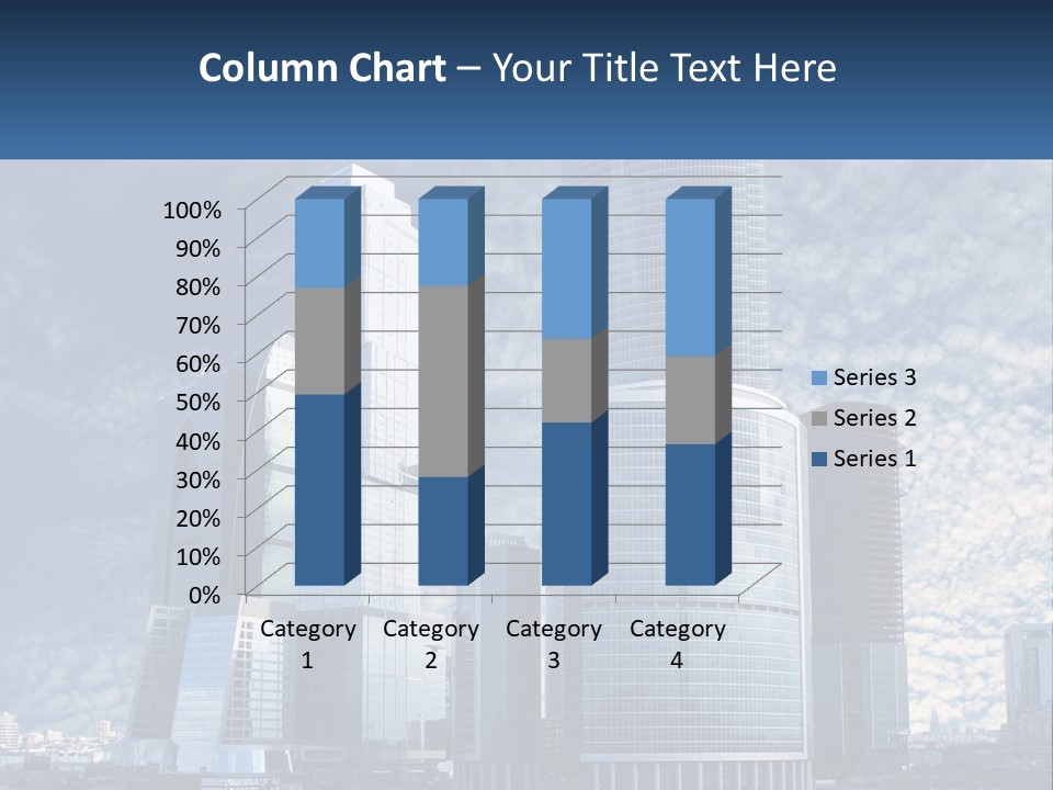 A Group Of Skyscrapers With A Blue Sky In The Background PowerPoint Template