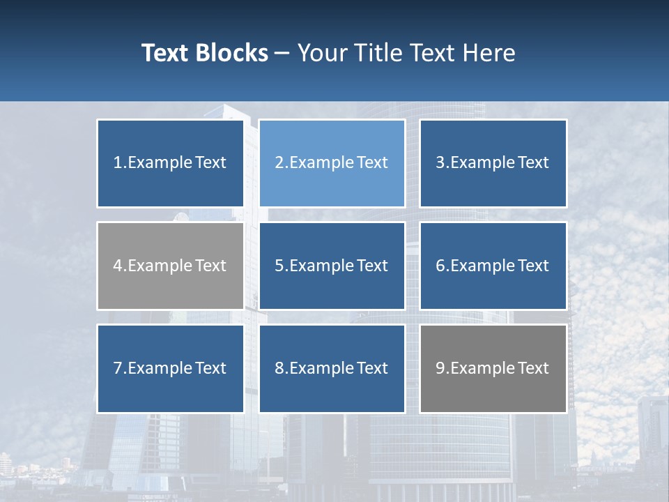 A Group Of Skyscrapers With A Blue Sky In The Background PowerPoint Template