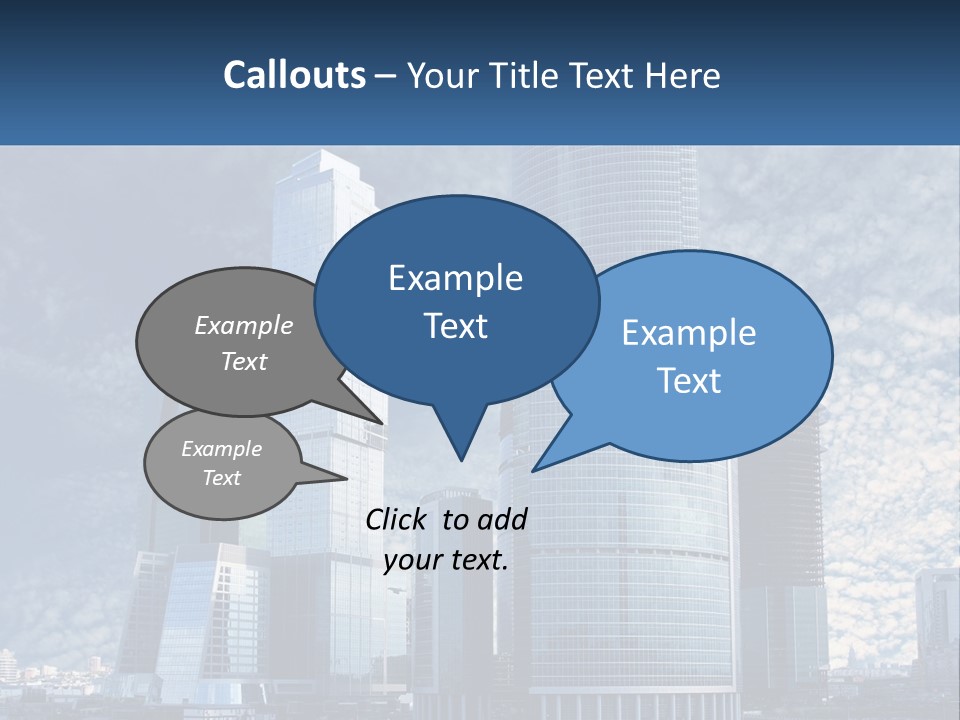A Group Of Skyscrapers With A Blue Sky In The Background PowerPoint Template