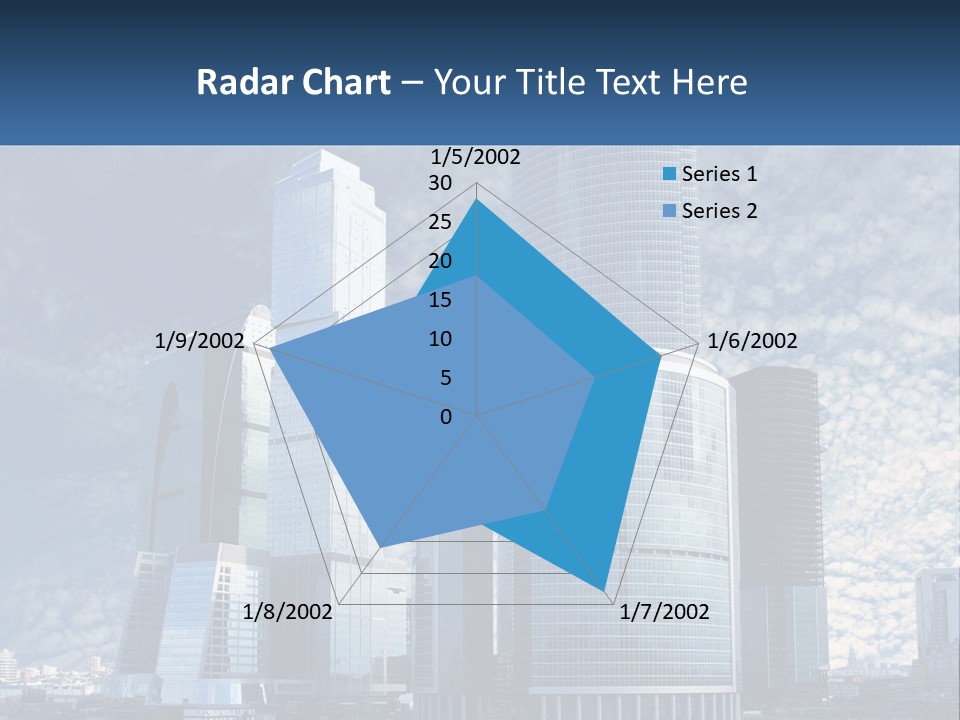 A Group Of Skyscrapers With A Blue Sky In The Background PowerPoint Template