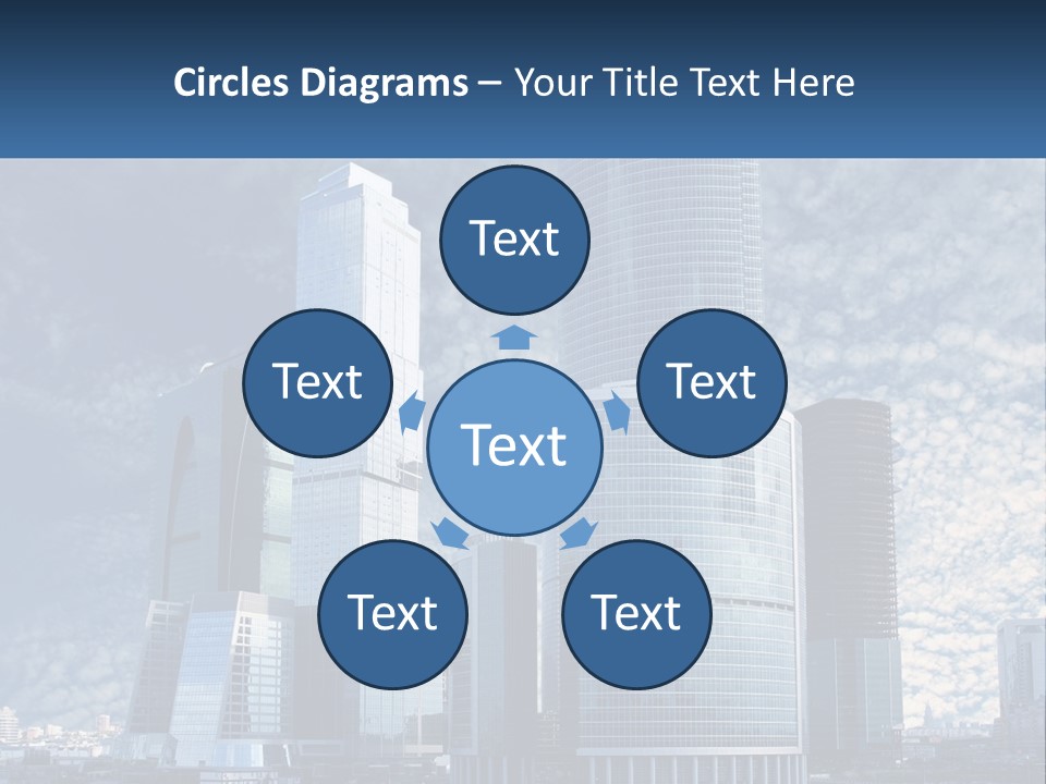 A Group Of Skyscrapers With A Blue Sky In The Background PowerPoint Template