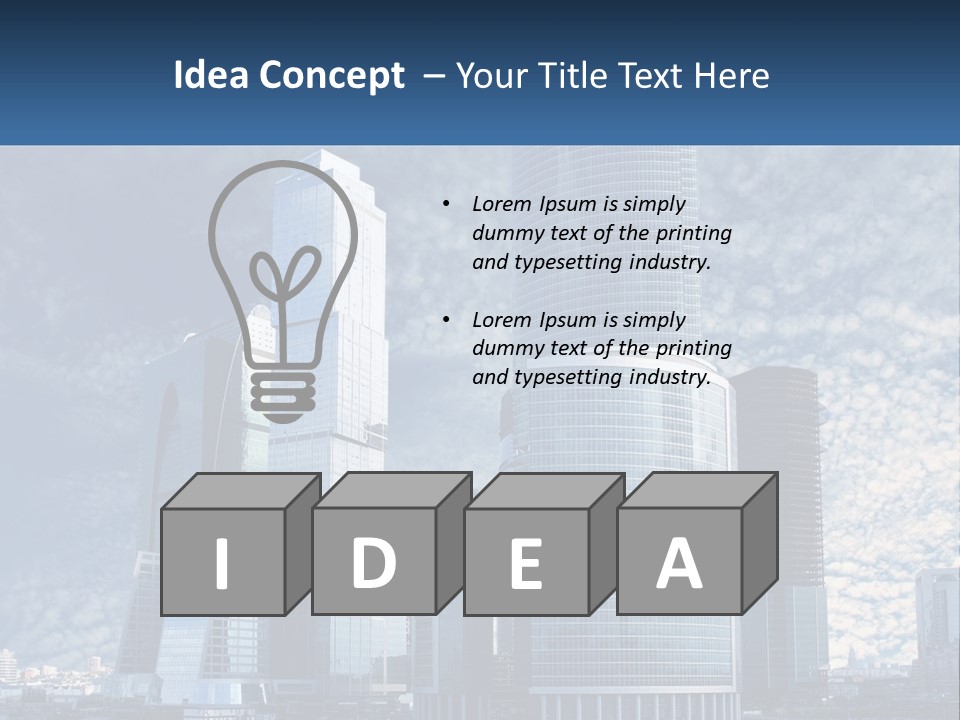 A Group Of Skyscrapers With A Blue Sky In The Background PowerPoint Template