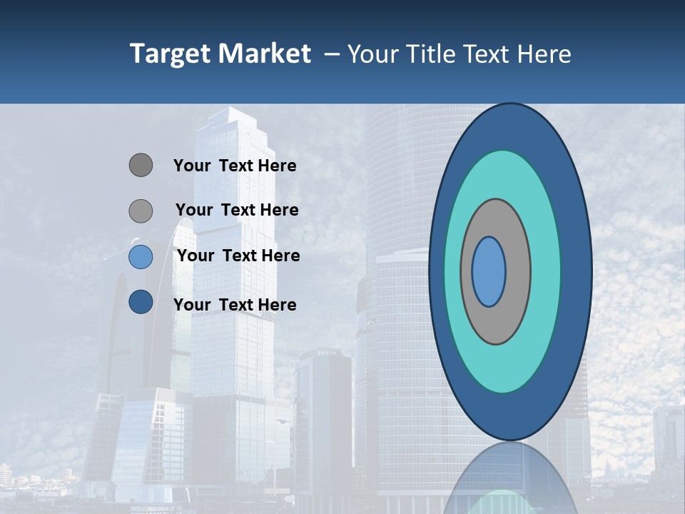 A Group Of Skyscrapers With A Blue Sky In The Background PowerPoint Template