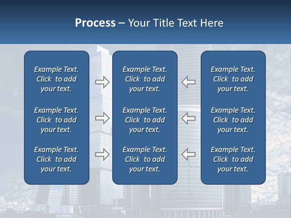 A Group Of Skyscrapers With A Blue Sky In The Background PowerPoint Template