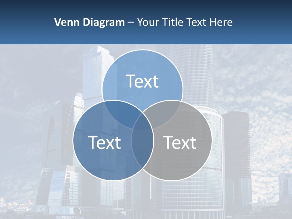 A Group Of Skyscrapers With A Blue Sky In The Background PowerPoint Template