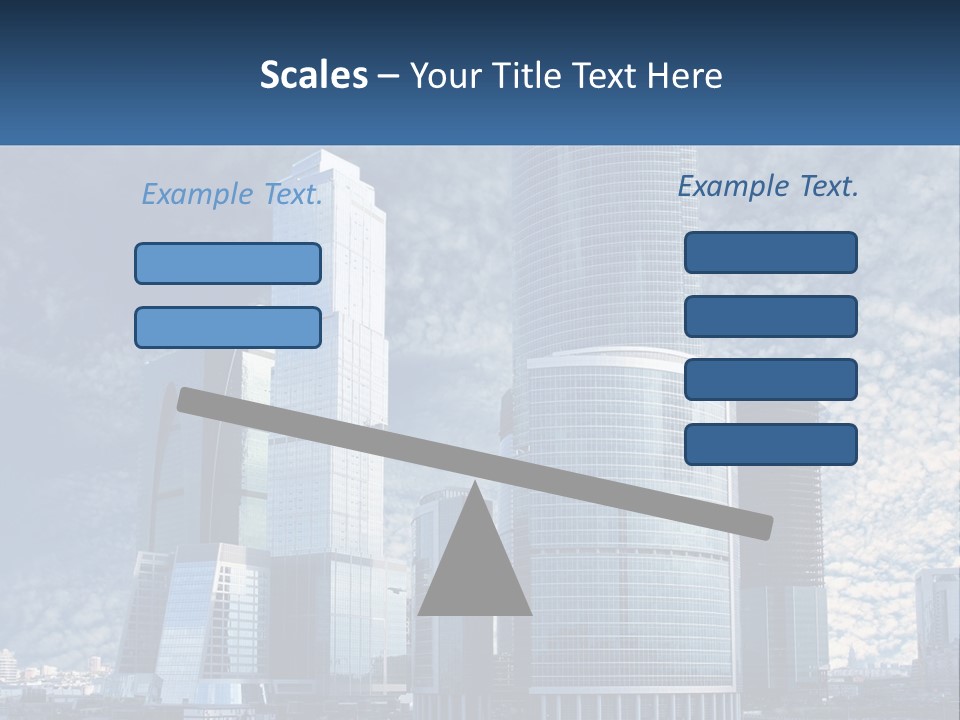A Group Of Skyscrapers With A Blue Sky In The Background PowerPoint Template