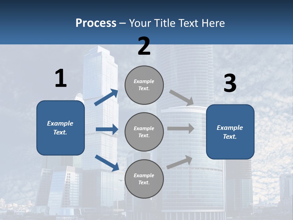 A Group Of Skyscrapers With A Blue Sky In The Background PowerPoint Template