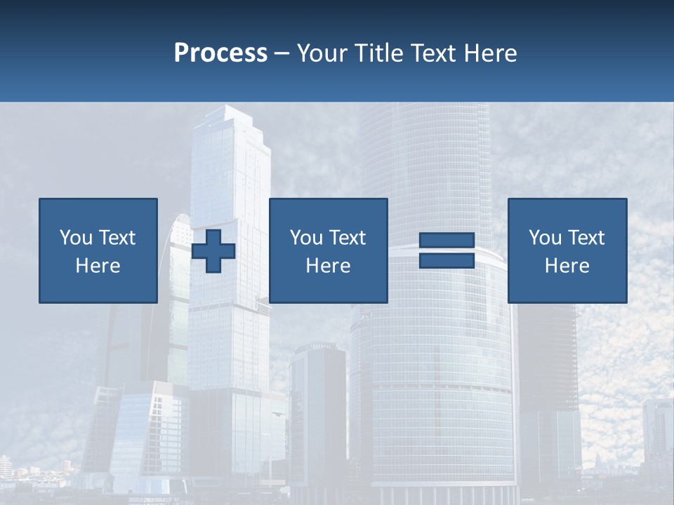 A Group Of Skyscrapers With A Blue Sky In The Background PowerPoint Template