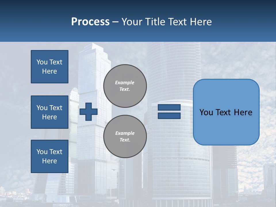A Group Of Skyscrapers With A Blue Sky In The Background PowerPoint Template