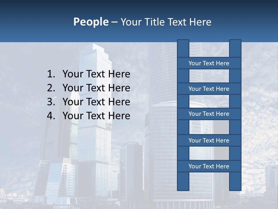 A Group Of Skyscrapers With A Blue Sky In The Background PowerPoint Template