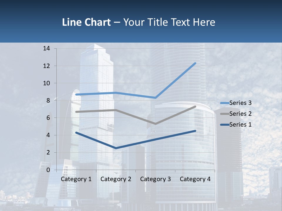 A Group Of Skyscrapers With A Blue Sky In The Background PowerPoint Template