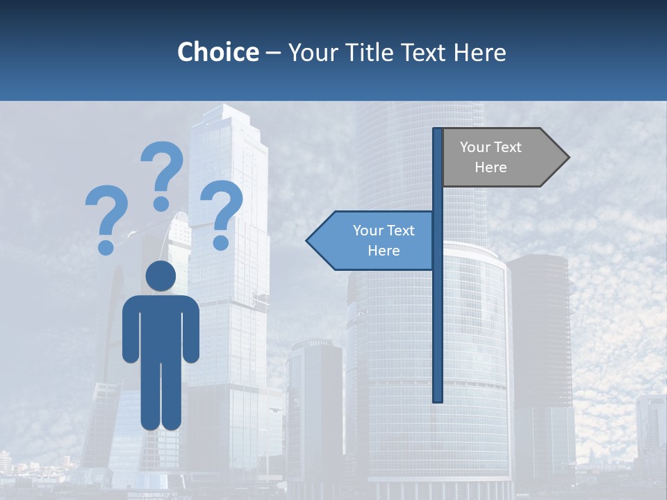 A Group Of Skyscrapers With A Blue Sky In The Background PowerPoint Template