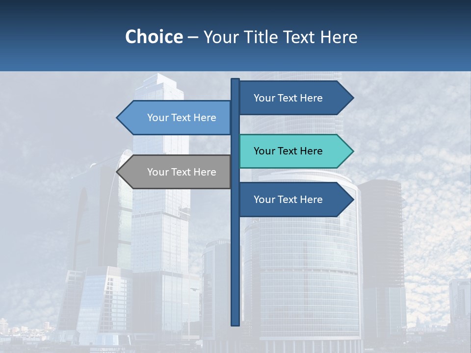 A Group Of Skyscrapers With A Blue Sky In The Background PowerPoint Template