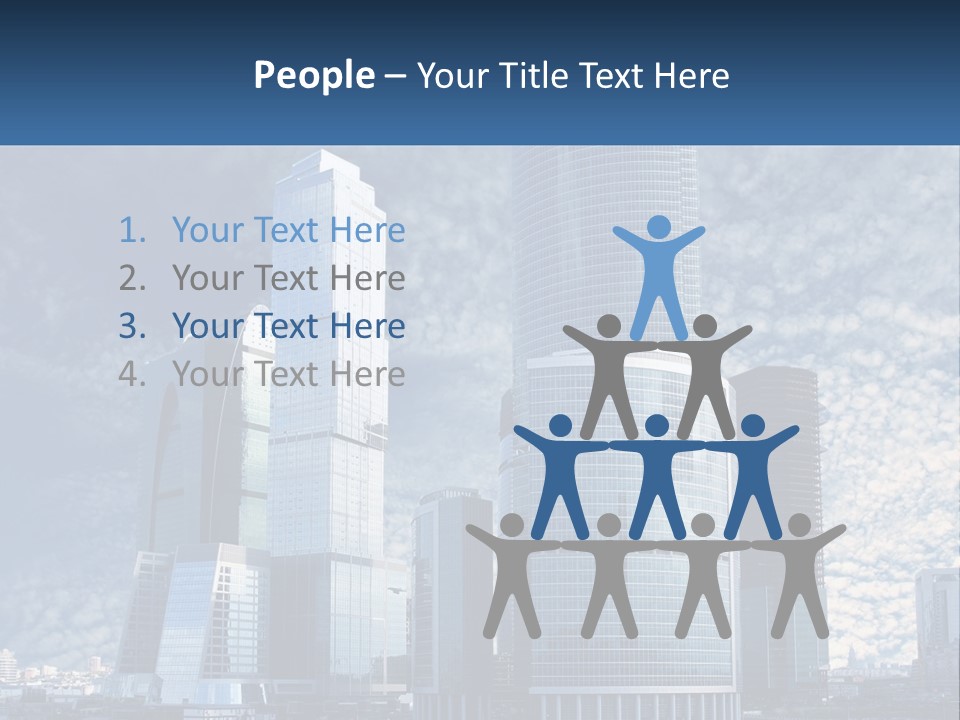 A Group Of Skyscrapers With A Blue Sky In The Background PowerPoint Template