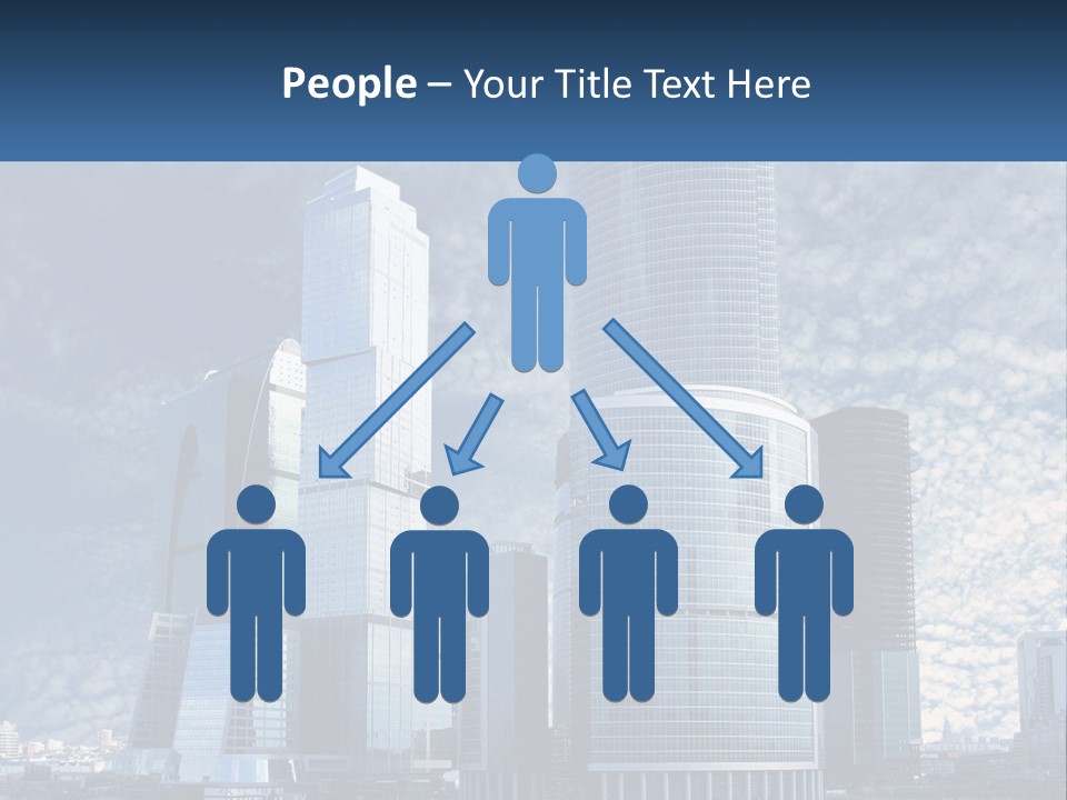 A Group Of Skyscrapers With A Blue Sky In The Background PowerPoint Template