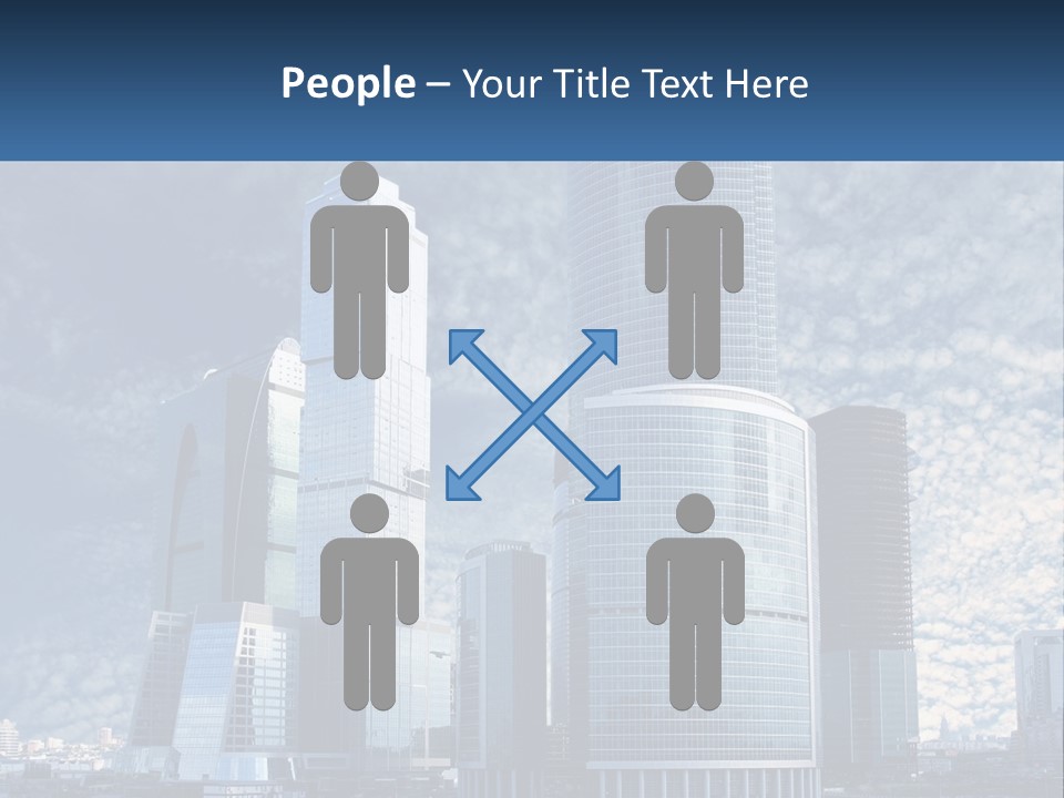 A Group Of Skyscrapers With A Blue Sky In The Background PowerPoint Template