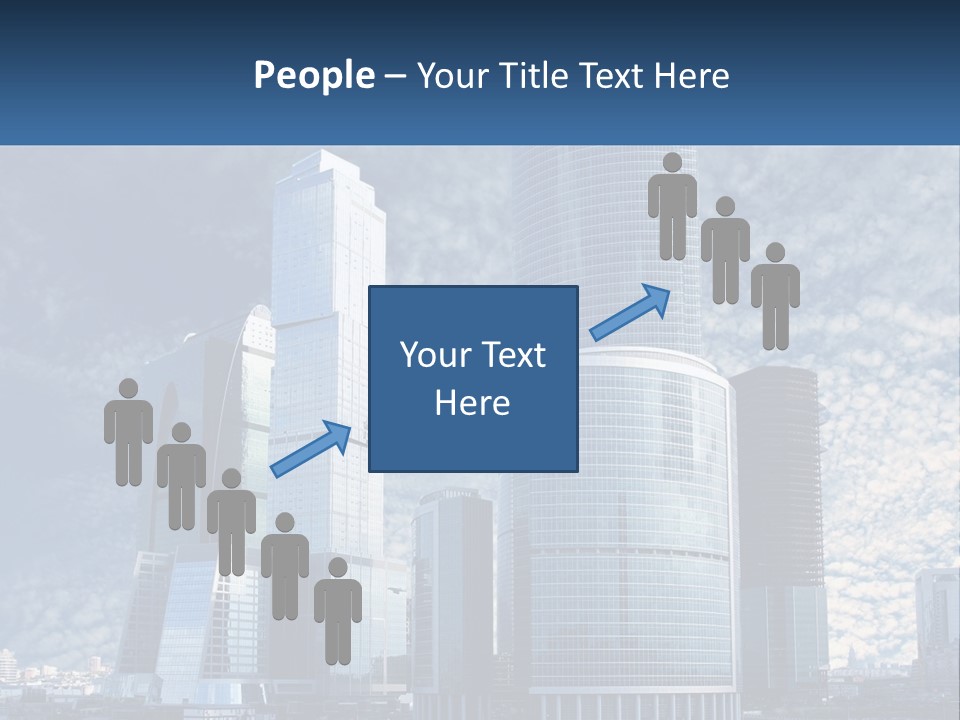 A Group Of Skyscrapers With A Blue Sky In The Background PowerPoint Template