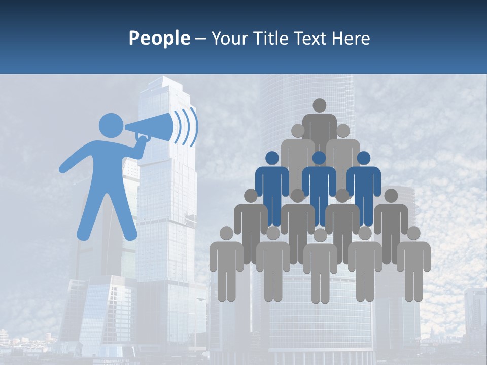 A Group Of Skyscrapers With A Blue Sky In The Background PowerPoint Template