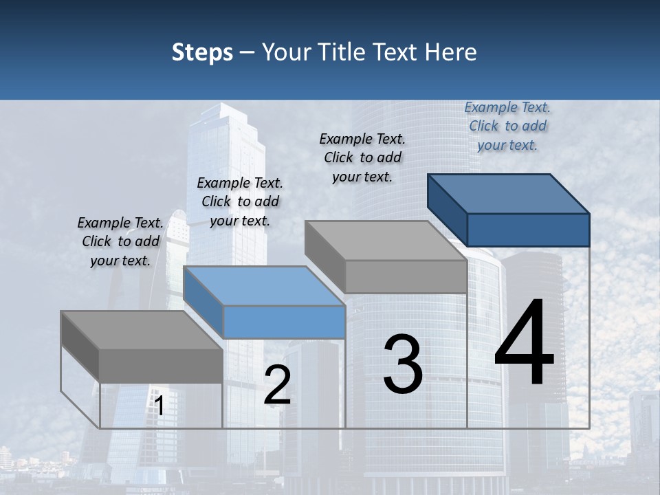 A Group Of Skyscrapers With A Blue Sky In The Background PowerPoint Template