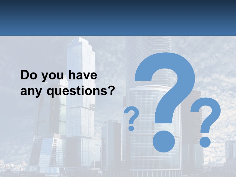 A Group Of Skyscrapers With A Blue Sky In The Background PowerPoint Template