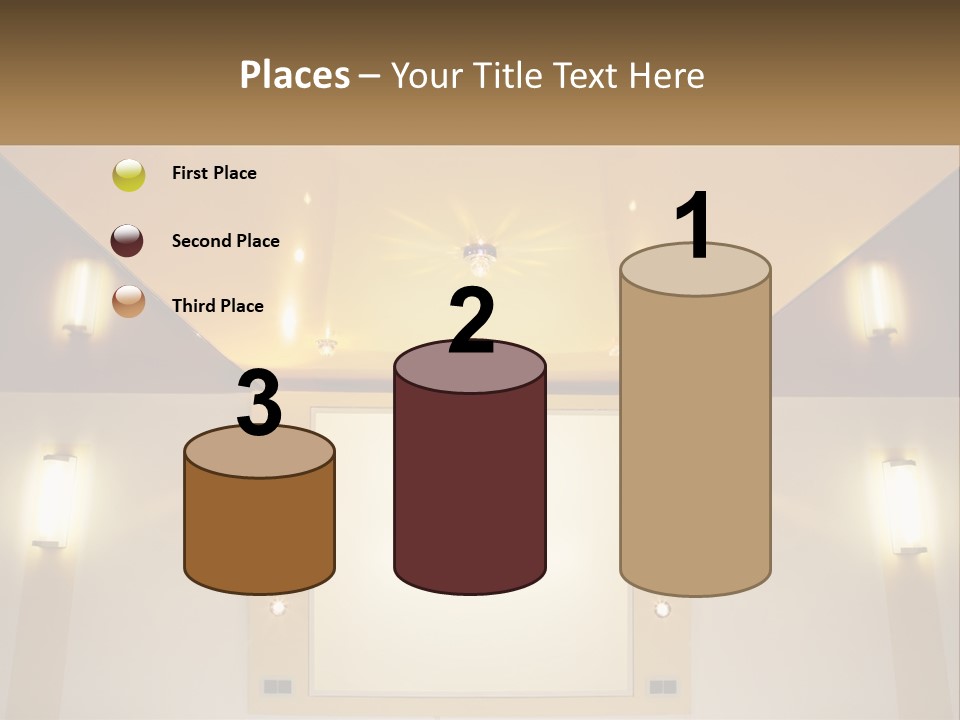 A Room With Lights And A Projection Screen PowerPoint Template