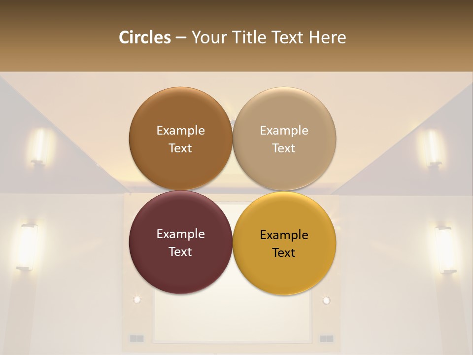 A Room With Lights And A Projection Screen PowerPoint Template