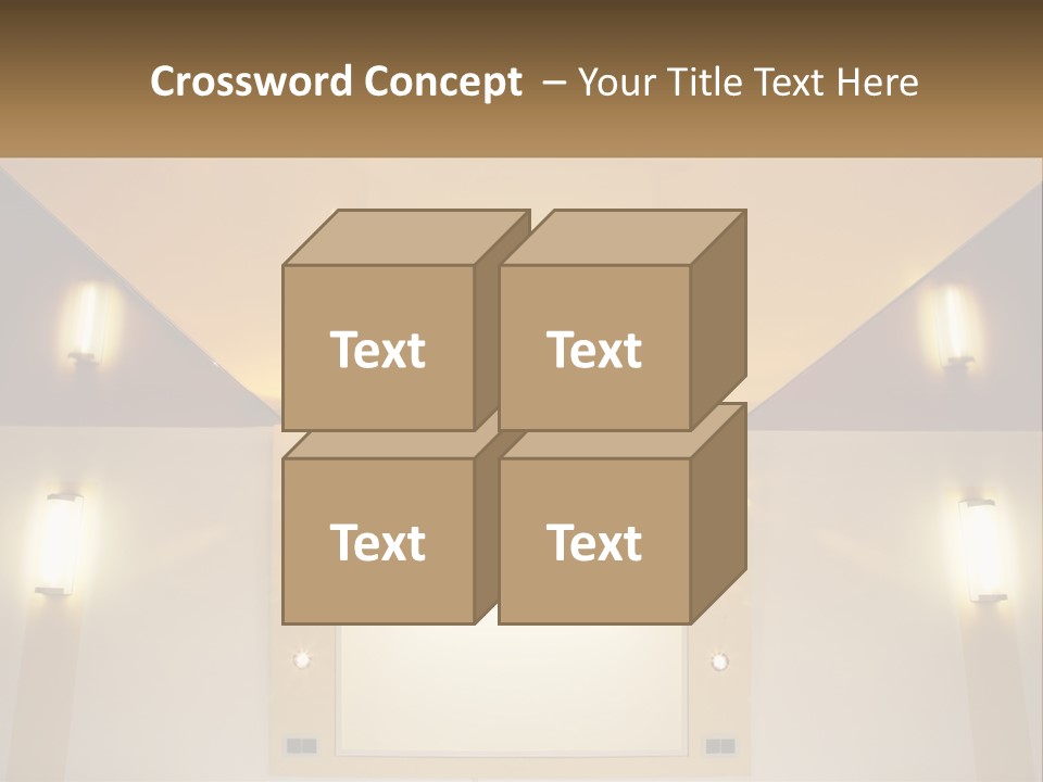 A Room With Lights And A Projection Screen PowerPoint Template