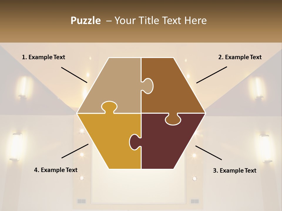 A Room With Lights And A Projection Screen PowerPoint Template